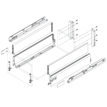 Mocowanie ścianki tylnej TANDEMBOX Blum Z30D000SL, wys.D 183/224mm, szare, komplet